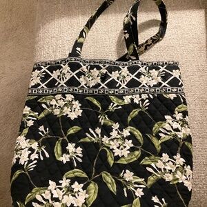 Vera Bradley Tote Jasmine Black/Green Pattern
